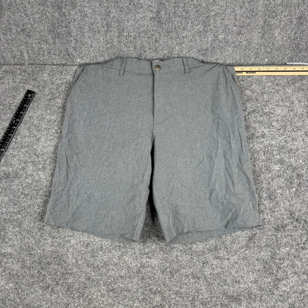 Adidas Shorts Mens Size 36 Grey Heathered Stretch Performance Golf Flat Front